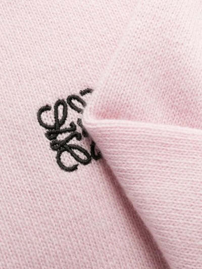 Shop Loewe Long Sleeved Knit Top In Pink