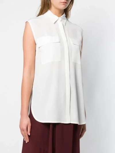 Shop Christian Wijnants Sleeveless Longline Shirt In White