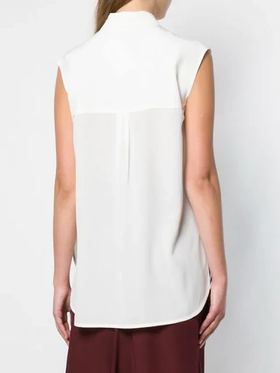 Shop Christian Wijnants Sleeveless Longline Shirt In White