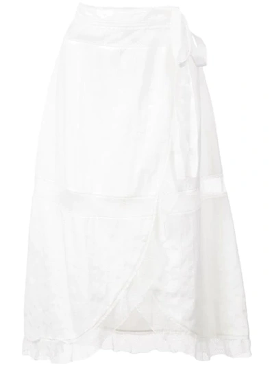 Shop Alexa Chung Wrap Apron Skirt In White