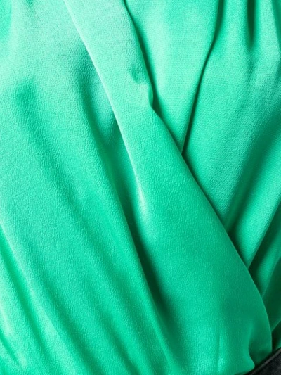 Shop Pinko Satin Surplice Bodysuit In Green