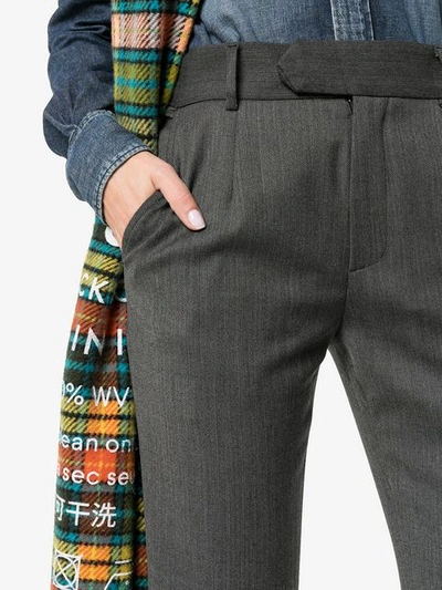 Shop Matthew Adams Dolan High-waisted Slim Trousers In Grey