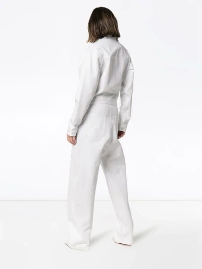 A_PLAN_APPLICATION RELAXED FIT FOUR POCKET COTTON JUMPSUIT - 白色