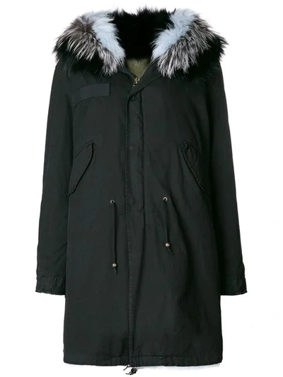 Shop Mr & Mrs Italy Fur Lined Mid Parka In Black