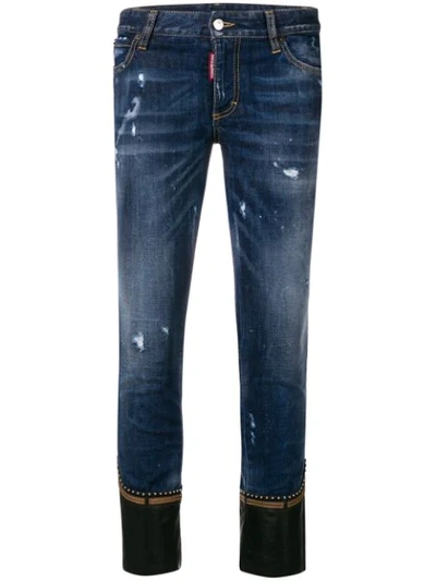 Shop Dsquared2 Runway Flared Cropped Jeans In Blue