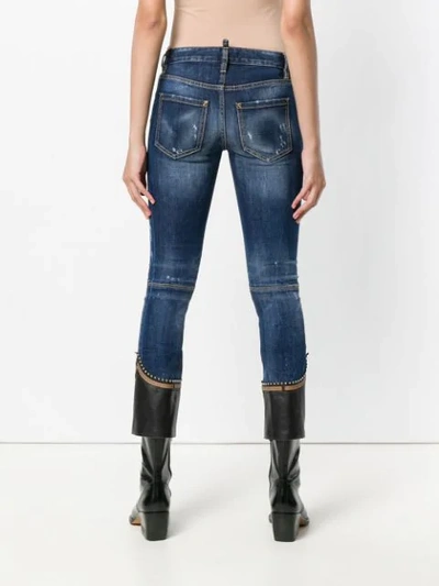 Shop Dsquared2 Runway Flared Cropped Jeans In Blue