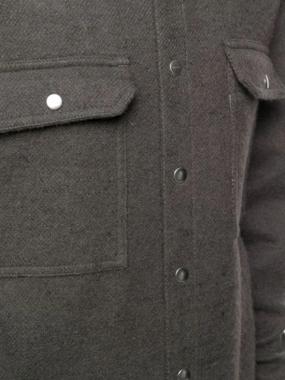 Shop Rick Owens Press Stud Coat In Grey