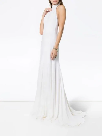 Shop Stella Mccartney Magnolia Sleeveless Gown In White