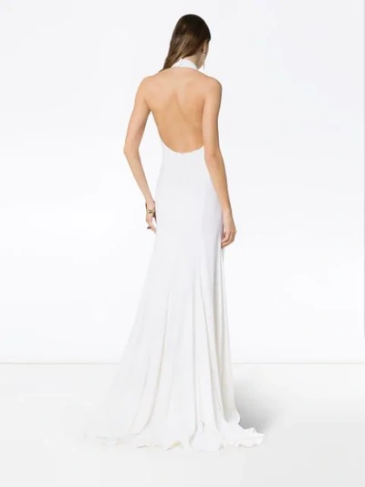 Shop Stella Mccartney Magnolia Sleeveless Gown In White