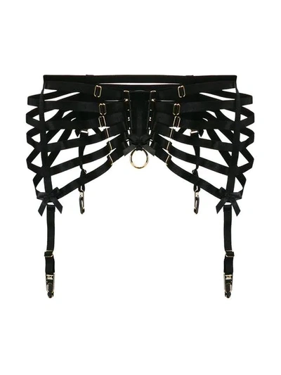 Shop Bordelle Webbed Suspenders In Black