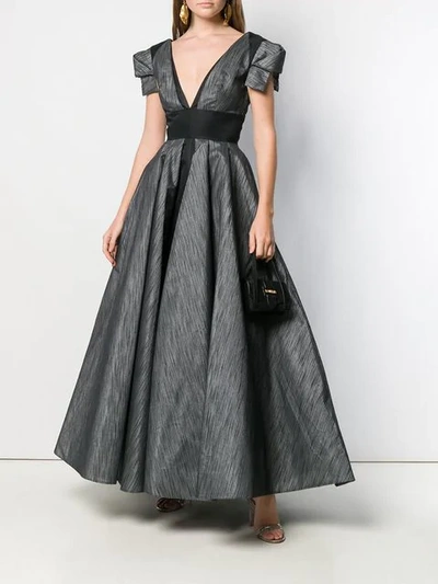 Shop Avaro Figlio Metallic Sheen Maxi Dress In Black