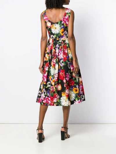 Shop Dolce & Gabbana Floral Print Dress In Black