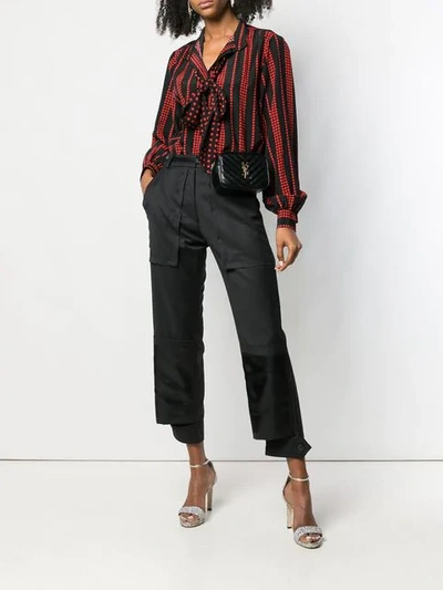 Shop Saint Laurent Stars And Stripes Printed Blouse In Black