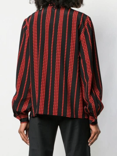 Shop Saint Laurent Stars And Stripes Printed Blouse In Black