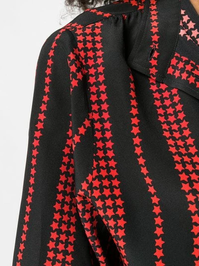 Shop Saint Laurent Stars And Stripes Printed Blouse In Black