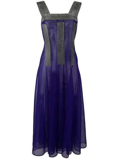 Shop Christopher Kane Crystal Mesh Dress In Purple