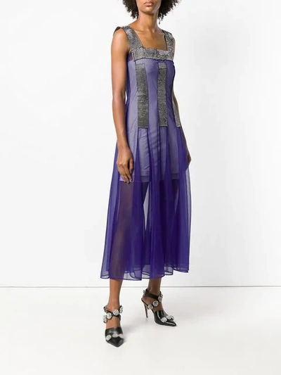 Shop Christopher Kane Crystal Mesh Dress In Purple