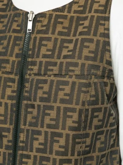 Pre-owned Fendi Zipper Dress In Brown