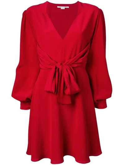 Shop Stella Mccartney Tie Waist Dress In Red