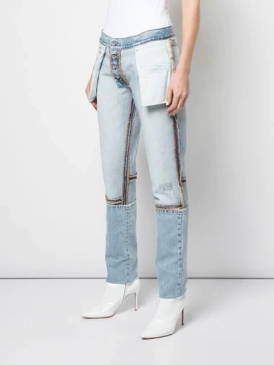 Shop Ben Taverniti Unravel Project Inside Out Boyfriend Jeans In Blue