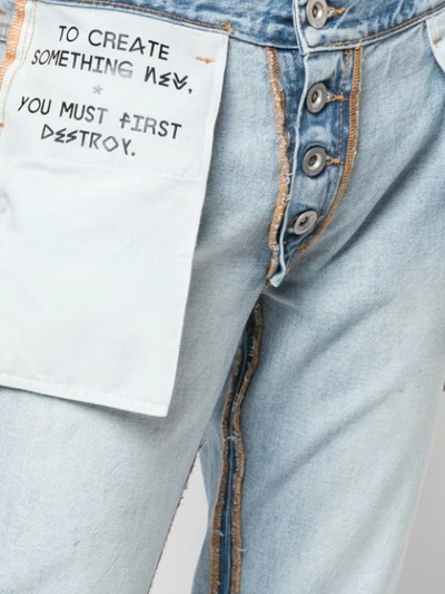 Shop Ben Taverniti Unravel Project Inside Out Boyfriend Jeans In Blue