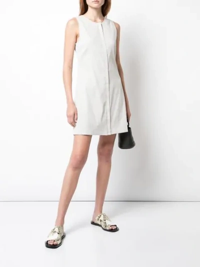 Shop Theory Sleeveless Mini Dress In Neutrals