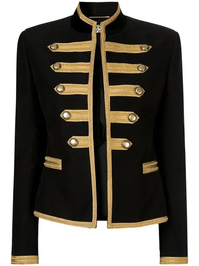 Shop Saint Laurent Military Jacket In 1055 Black