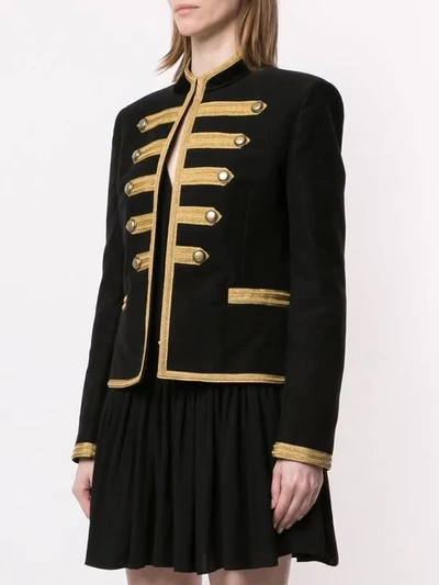 Shop Saint Laurent Military Jacket In 1055 Black