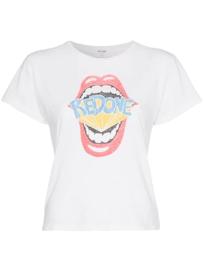 Shop Re/done Mouth Slim-fit T-shirt - White