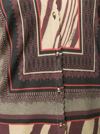 Shop Roberto Cavalli Patterned Knit Cardigan In Neutrals