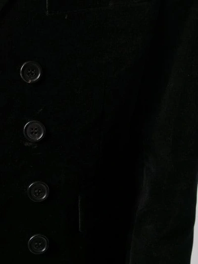 Shop Saint Laurent Velvet Double-breasted Blazer In Black
