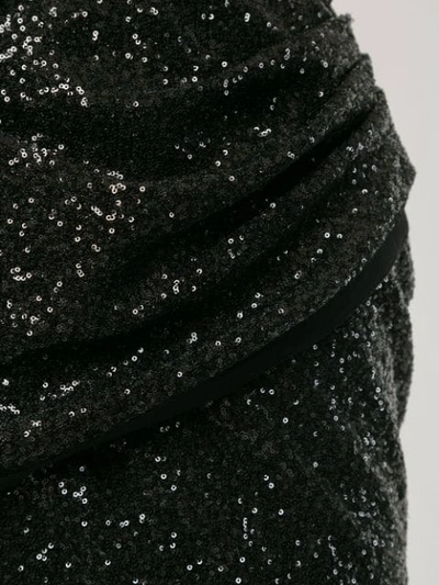Shop Elie Saab Sequined Draped Waisted Dress - Black