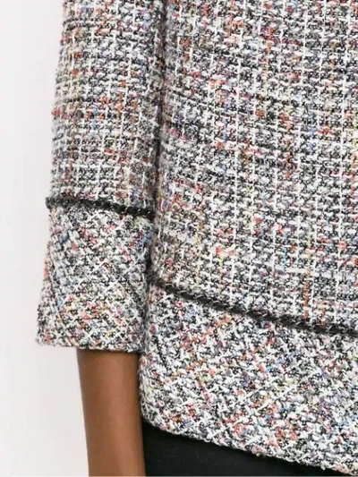 Shop Andrea Bogosian Chain Detail Tweed Jacket In Grey