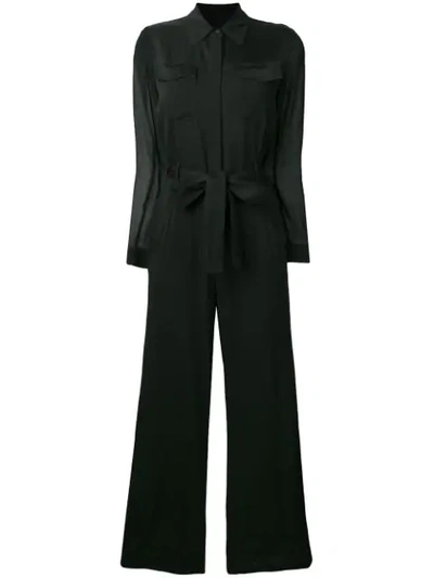 Shop Pinko Belted-waist Jumpsuit In Black