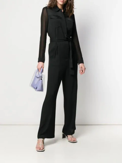 Shop Pinko Belted-waist Jumpsuit In Black