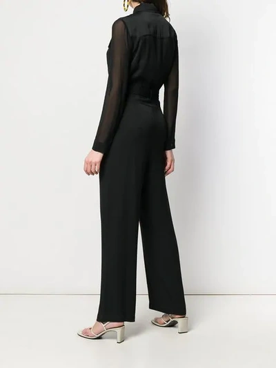 Shop Pinko Belted-waist Jumpsuit In Black