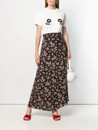 Shop Alexa Chung Oversized Floral Print T-shirt In White
