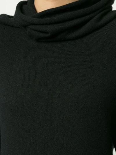 Pre-owned Yohji Yamamoto Vintage Draped Funnel-neck Sweater In Black