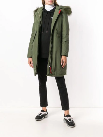 Shop Freedomday Hooded Feather Down Jacket - Green
