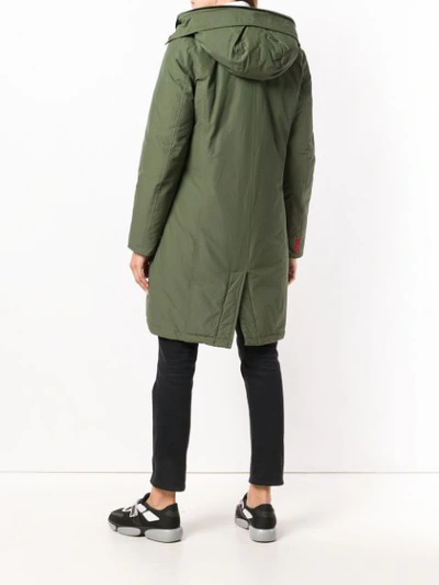 Shop Freedomday Hooded Feather Down Jacket - Green