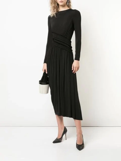 Shop Jason Wu Collection Pleated Skirt Dress In Black