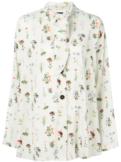 Shop Fay Floral Print Blouse In White