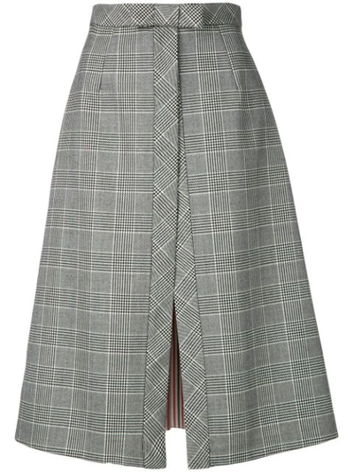 Shop Thom Browne Prince Of Wales Bow Vent Skirt - Black