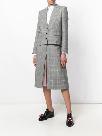 Shop Thom Browne Prince Of Wales Bow Vent Skirt - Black