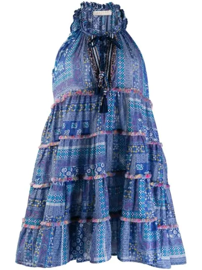 ANJUNA PRINTED TASSEL DETAIL DRESS - 蓝色