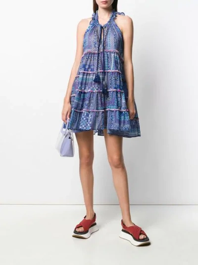 Shop Anjuna Printed Tassel Detail Dress - Blue