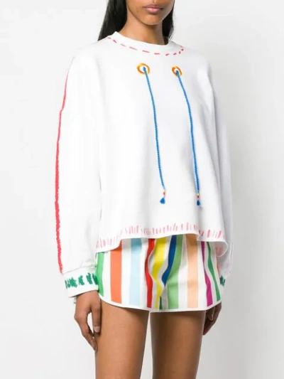 Shop Mira Mikati Trompe L'œil Scribble Sweatshirt In White