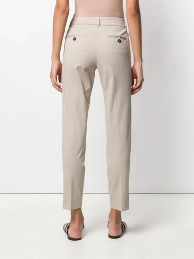 Shop Peserico Cropped Slim-fit Trousers In Neutrals