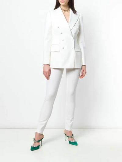 Shop Dolce & Gabbana Double Breasted Blazer In White