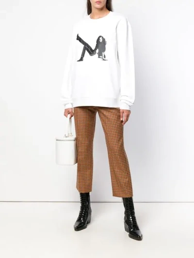 Shop Calvin Klein Jeans Est.1978 Logo Print Sweatshirt In White